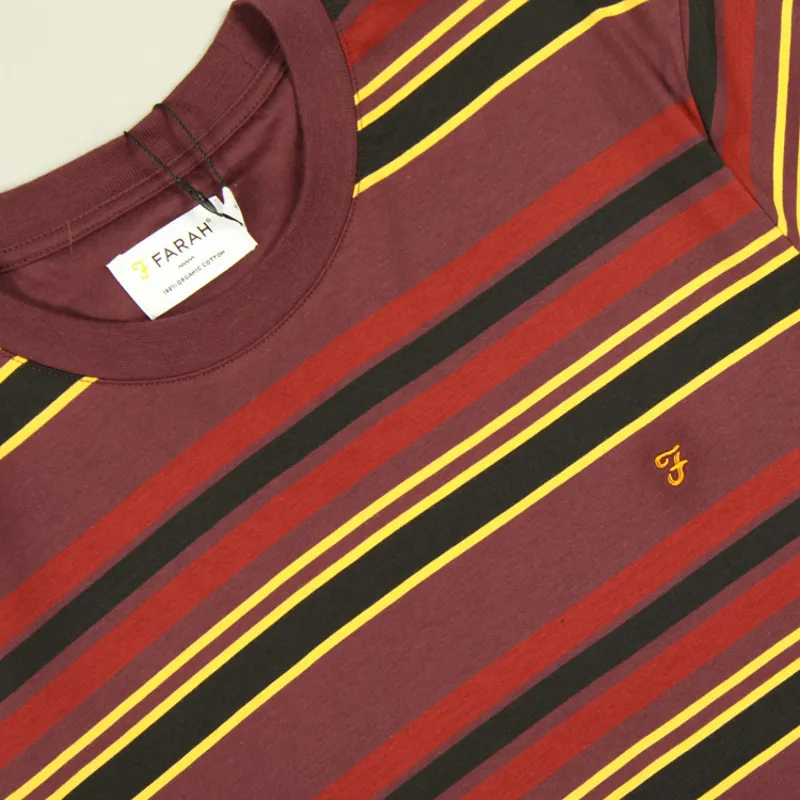 Farah Nash Stripe T-Shirt - Farah Red-1